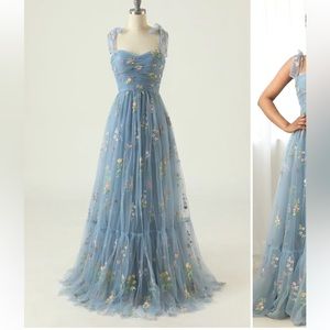 Zapaka floral gown (Blue)
